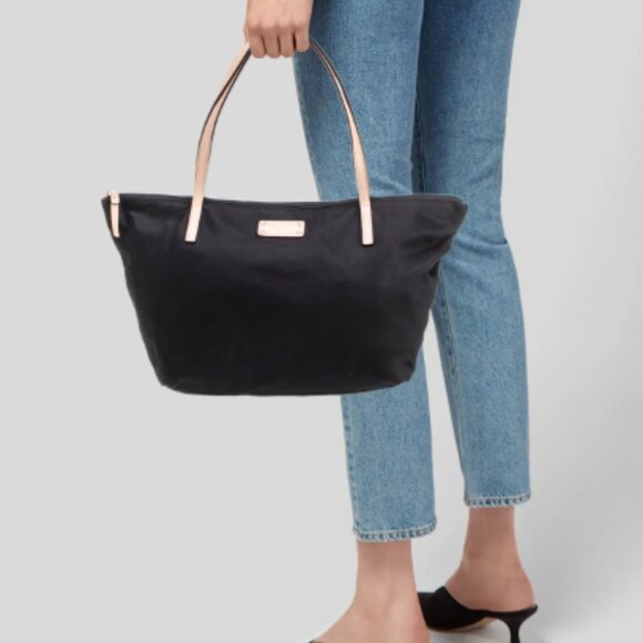 kate spade Handbags - Kate Spade New York Black Nylon Shoulder Bag w Leather Straps